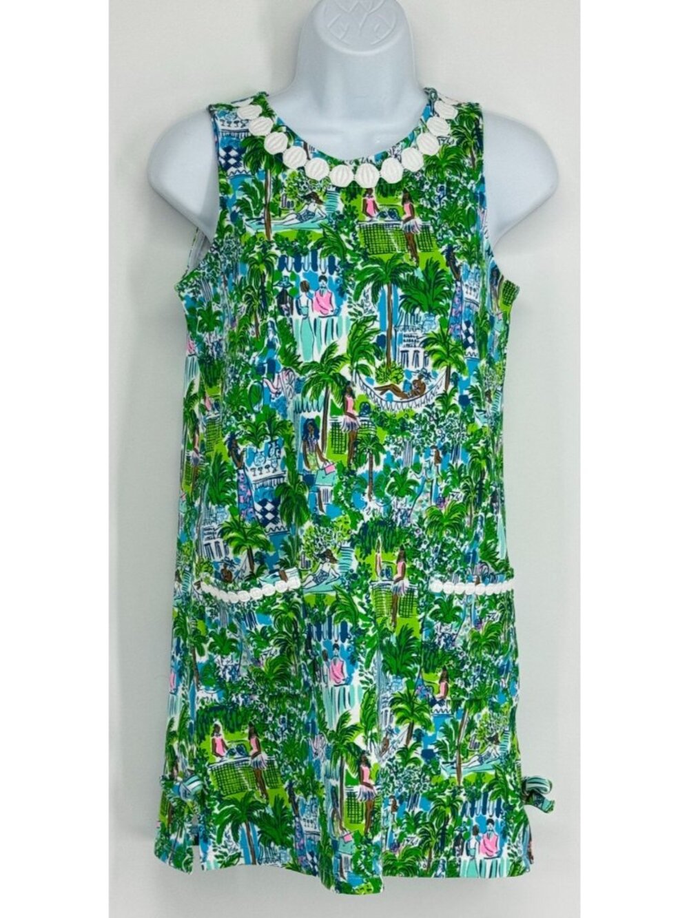 Lilly Pulitzer Court Me Little Lilly Knit Shift Dress XL 12-14 Girls Tennis Bows